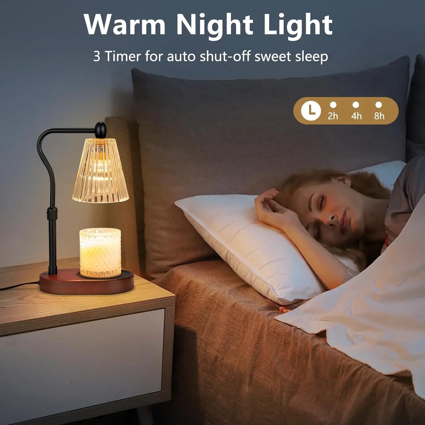Candle Warmer Lamp - Dimmable, Timer,  No Flame